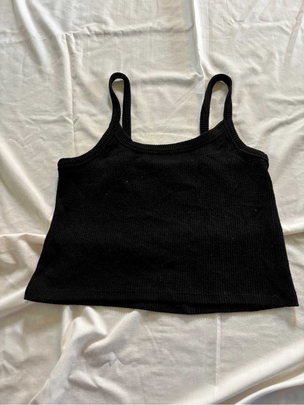 Universal Thread Black Ribbed Cropped Camisole